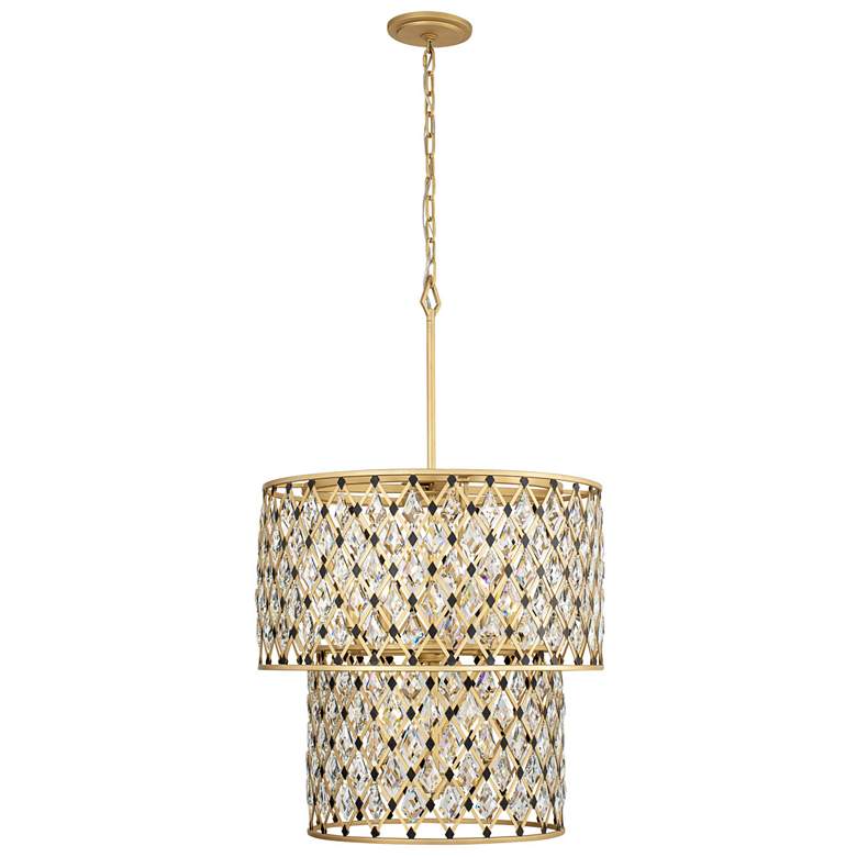 Image 2 Windsor 7-Lt 2-Tier Crystal Chandelier - French Gold & Matte Black more views