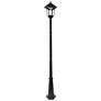 1_Windsor 96" High Black Solar LED Outdoor Post Light w/ Base