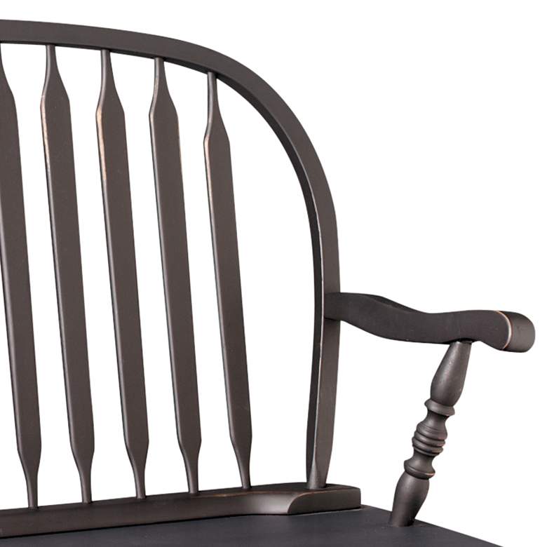Image 2 Windsor Antique Black Wood Windsor Bench more views