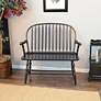3_Windsor Antique Black Wood Windsor Bench more views