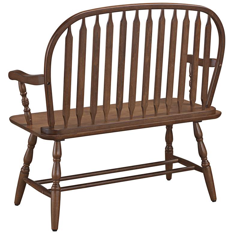 Image 3 Windsor Bench 44" Wide with Elm Wood Arms and Back more views