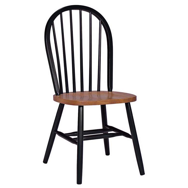 Image 1 Windsor Black and Cherry Wood Dining Chair