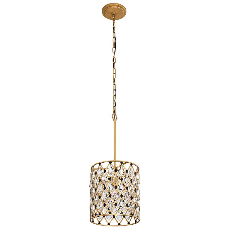 Image 1 Windsor Crystal Pendant - French Gold & Matte Black
