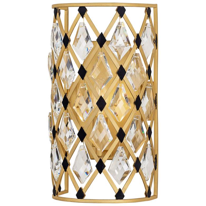 Image 1 Windsor Crystal Sconce - French Gold & Matte Black