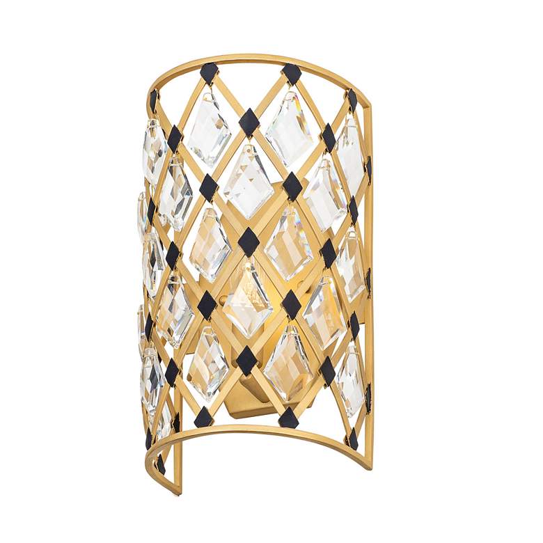 Image 3 Windsor Crystal Sconce - French Gold & Matte Black more views