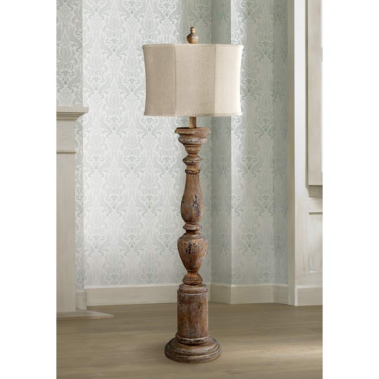 Image 1 Windsor White Wash Candlestick Floor Lamp