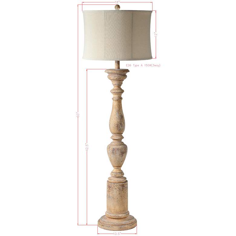 Image 3 Windsor White Wash Candlestick Floor Lamp more views