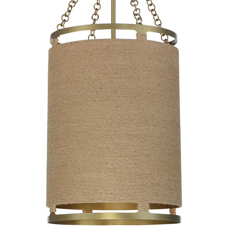 Image 4 Windward Passage 14 1/2 inch Wide Brass and Natural Rope 4-Light Pendant more views