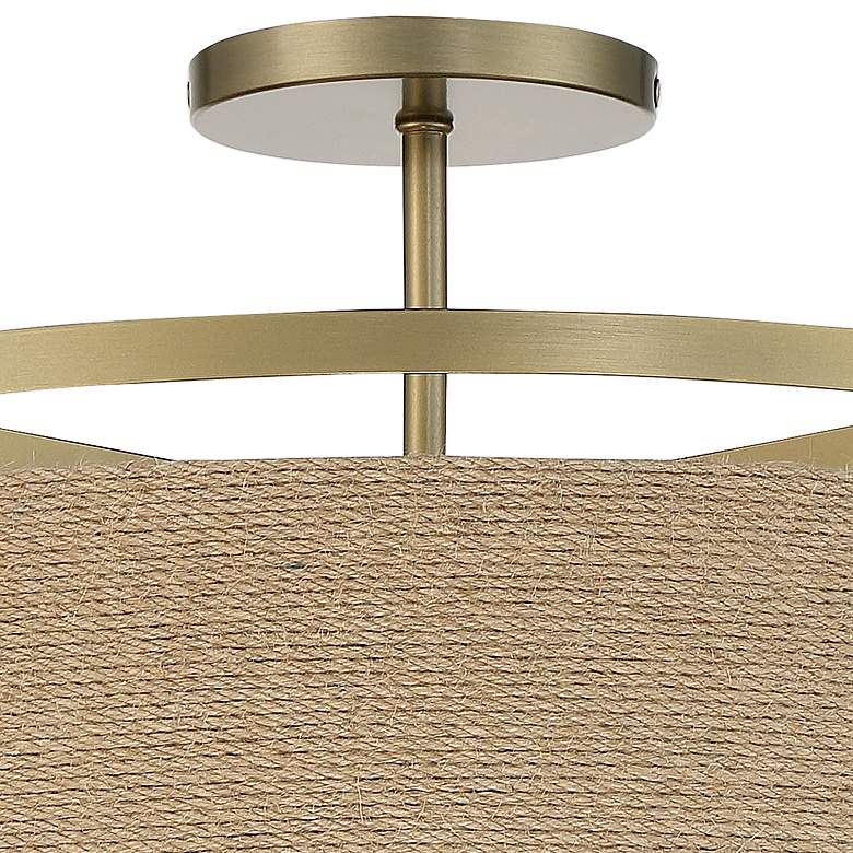 Image 3 Windward Passage 20 1/2 Wide Soft Brass and Natural Rope Ceiling Light more views