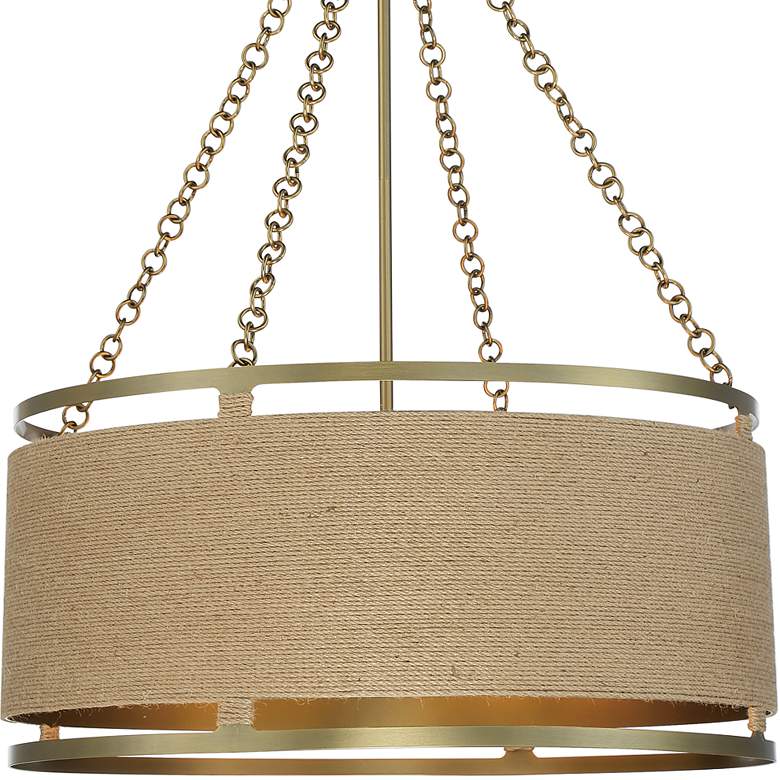 Image 4 Windward Passage 26 1/2" Wide Brass and Natural Rope 6-Light Pendant more views