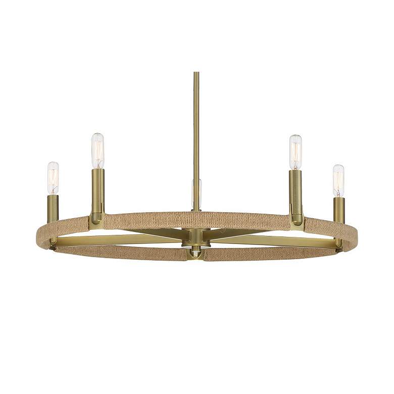 Image 3 Windward Passage 26 3/4" Wide Brass Natural Rope 5-Light Chandelier more views