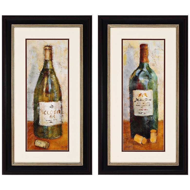 Image 1 Wine Bottle 2-Piece 28 inch High Framed Wall Art Set