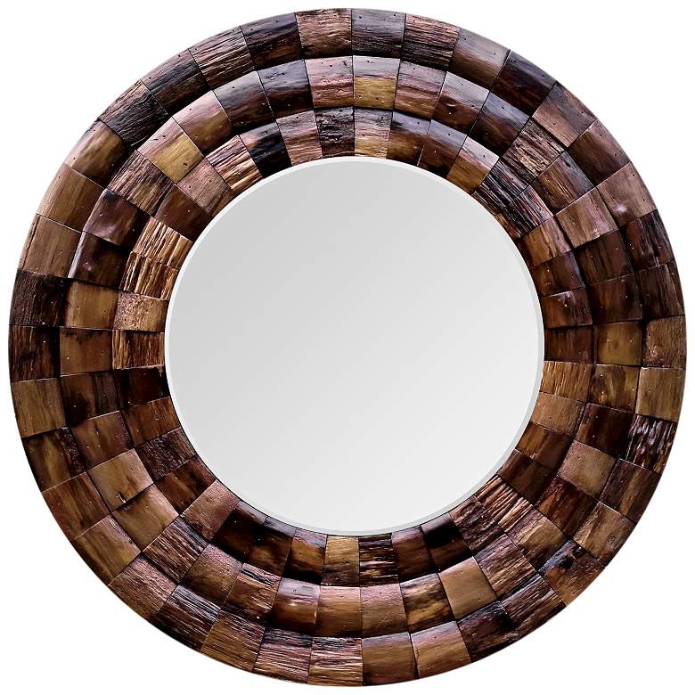 Image 1 Wine Country Reclaimed Wood 36 inch Round Wall Mirror