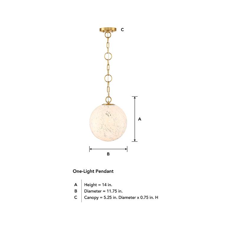 Image 6 Wine Flower 11 3/4" Wide Brushed Gold Globe Mini Pendant more views
