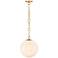 Wine Flower 14" Wide Brushed Gold Globe Pendant Light