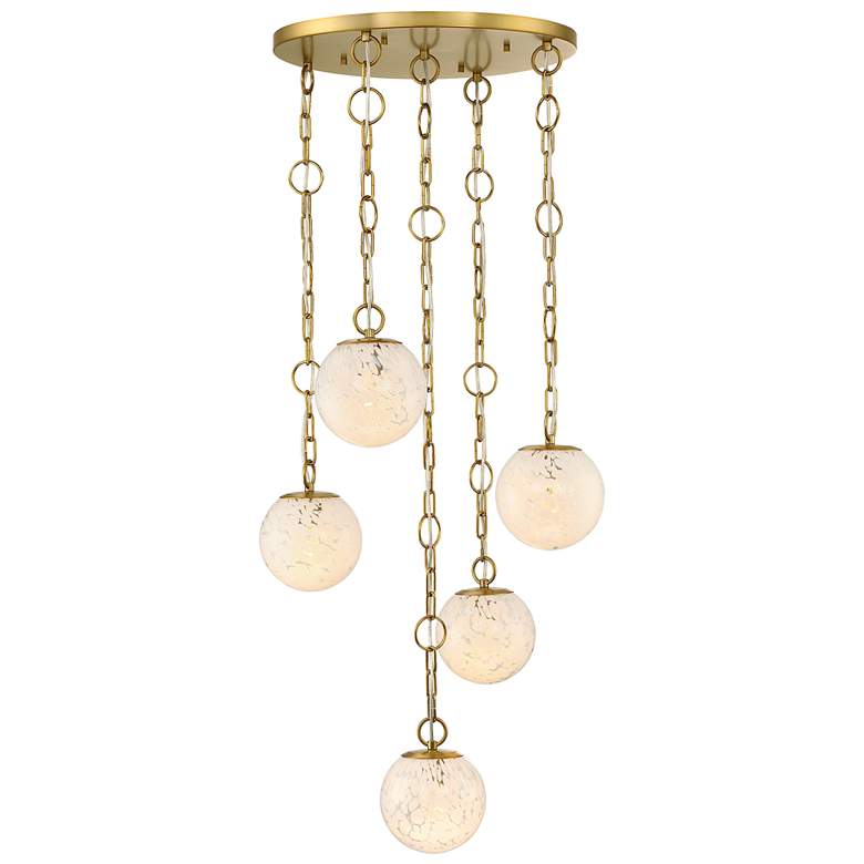 Image 1 Wine Flower 5-Light Brushed Gold Glam Statement Chandelier
