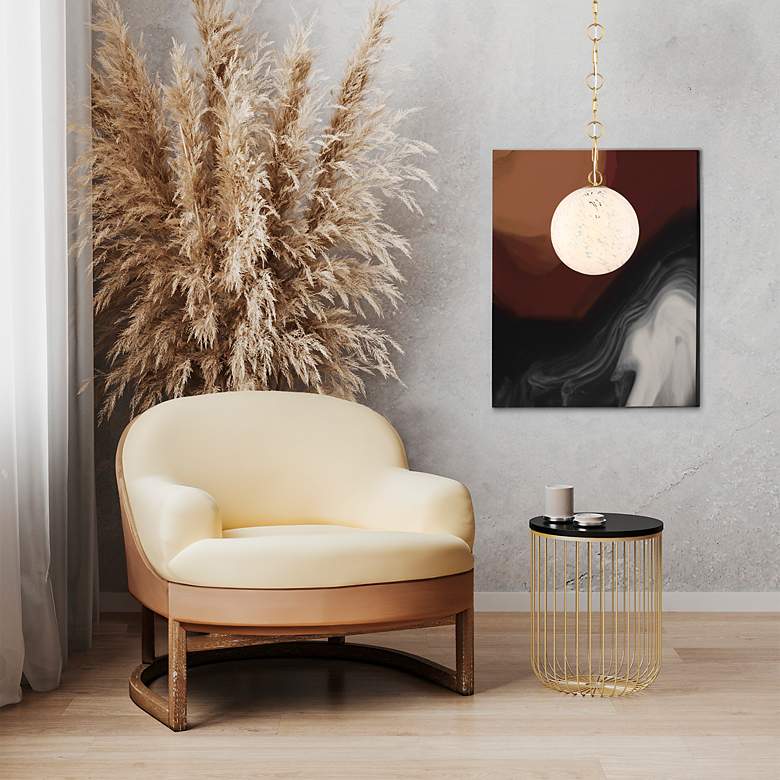Image 7 Wine Flower 60 Watt 1-Light Brushed Gold Glam Pendant Light more views