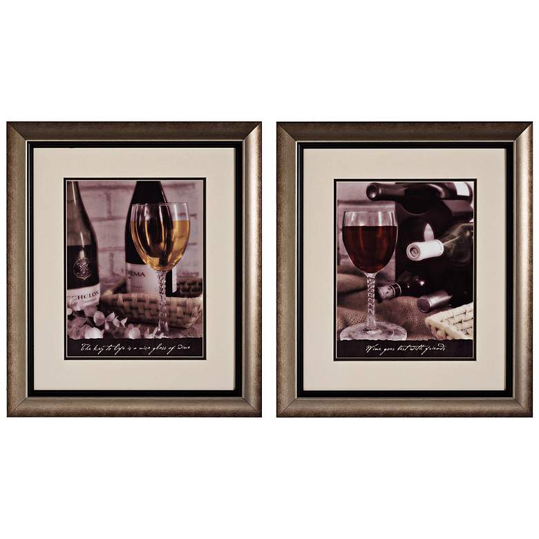 Image 1 Wine Tasting I and II 23 inch High Framed Wine Wall Art Set of 2