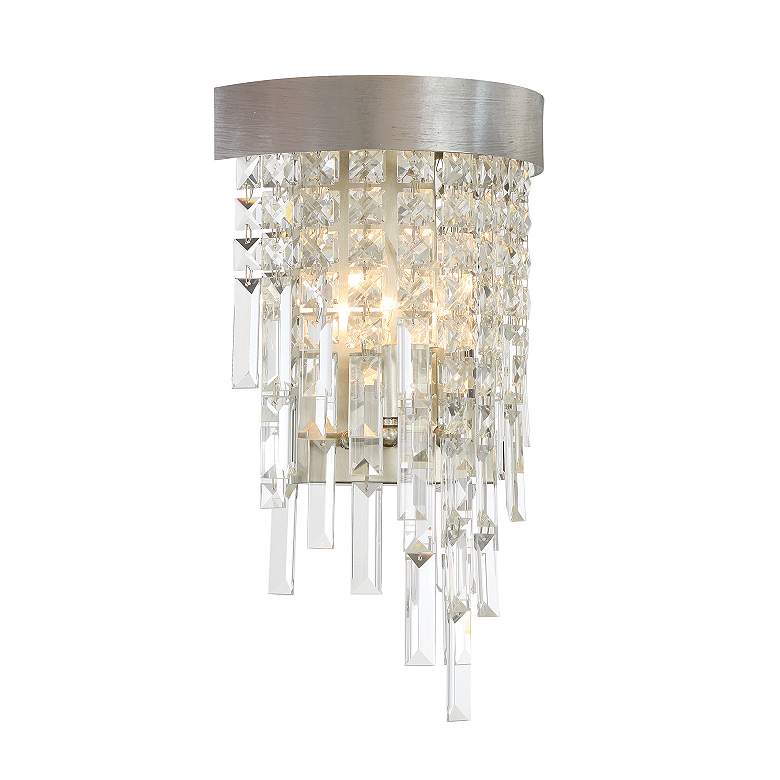 Image 4 Winfield 17" High Antique Silver and Crystal Wall Sconce more views