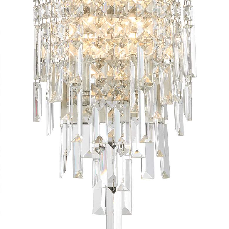 Image 6 Winfield 17" High Antique Silver and Crystal Wall Sconce more views