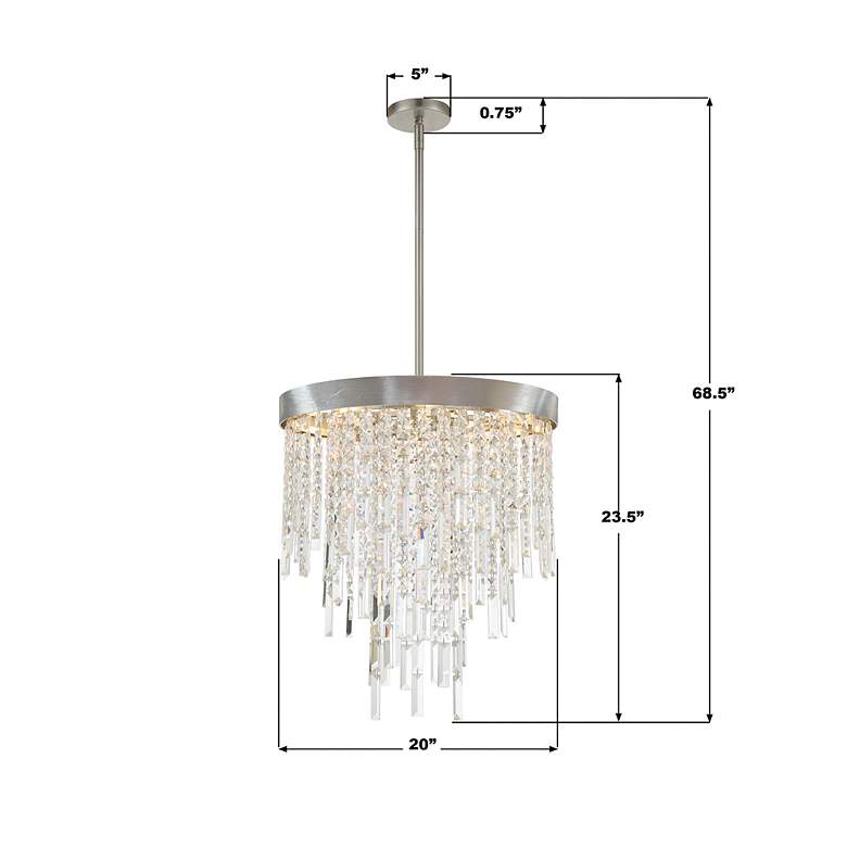 Image 7 Winfield 5 Light Antique Silver Chandelier more views