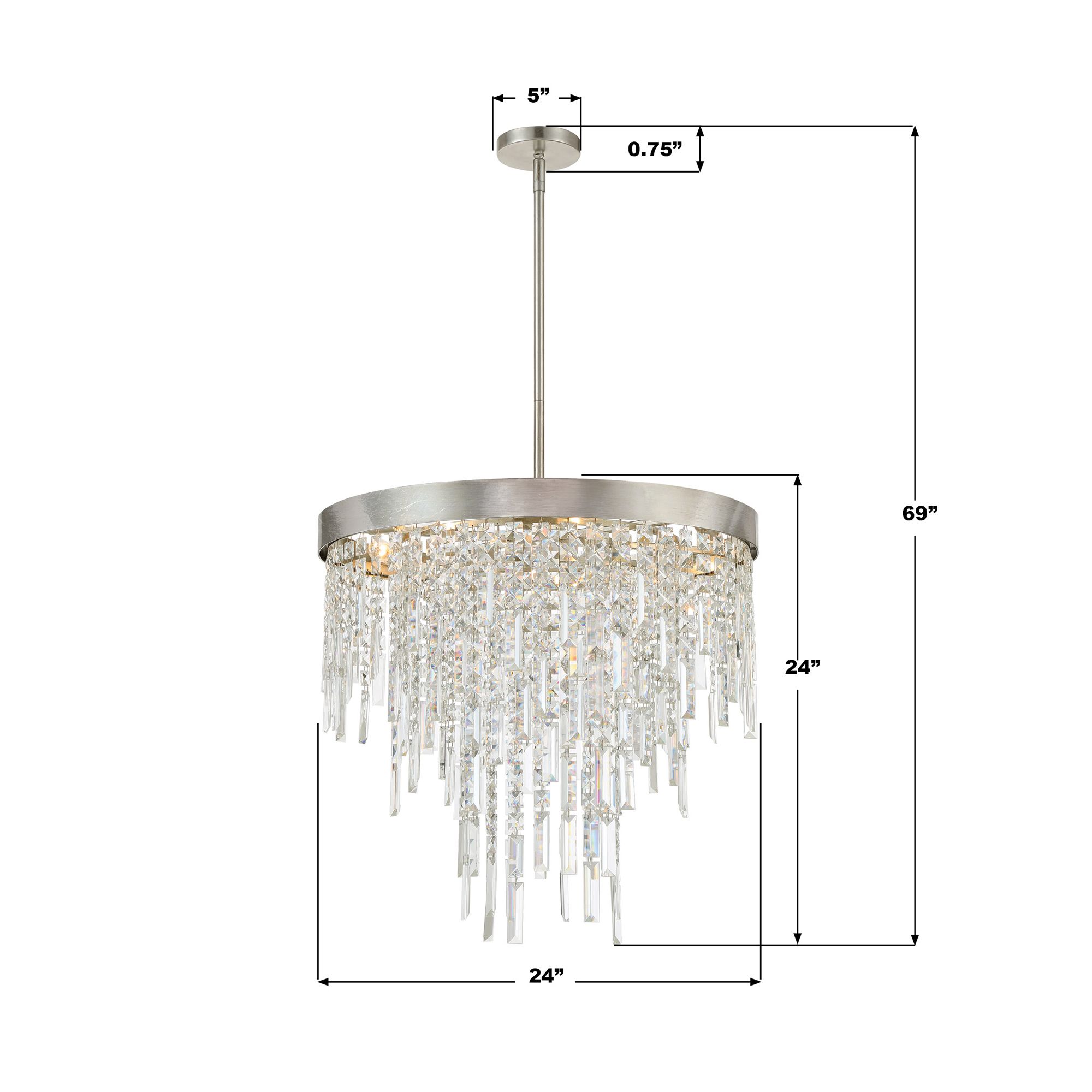 Winfield 6 Light Antique Silver Chandelier