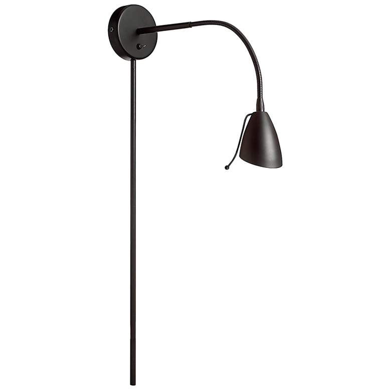 Image 1 Winford 5" High Matte Black Wall Mounted Reading Lamp