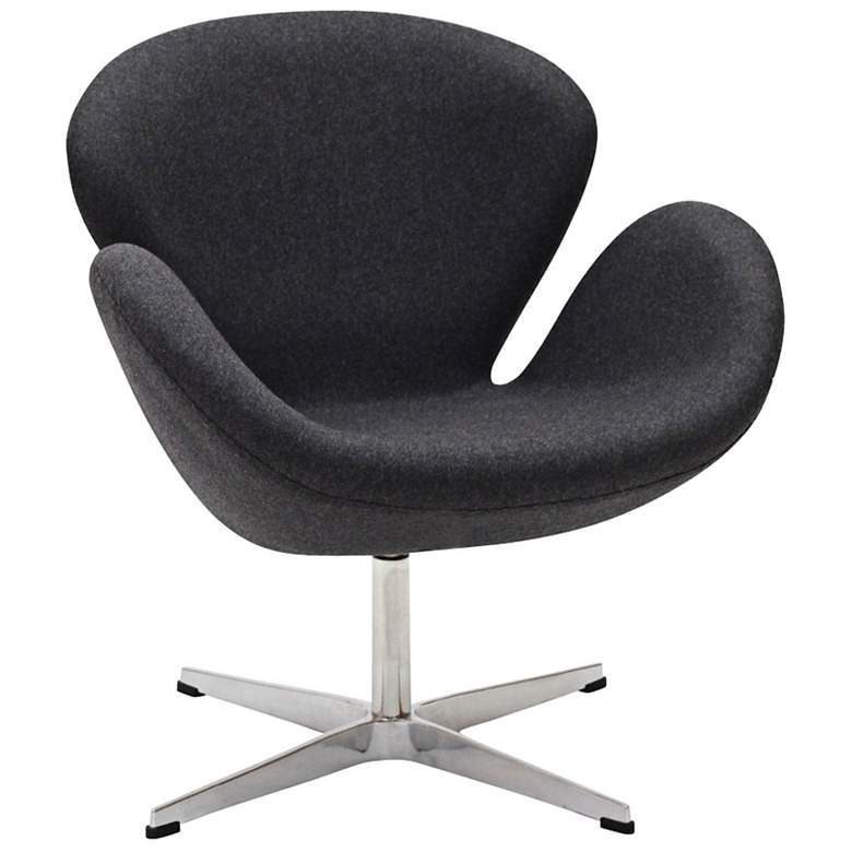 Image 1 Wing Modern Dark Gray Fabric Lounge Chair
