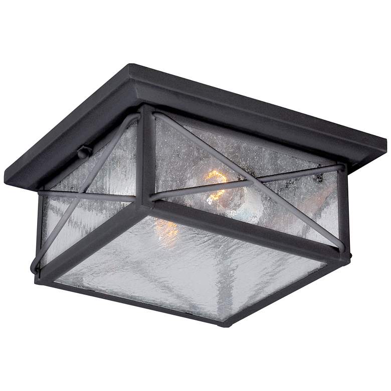 Image 1 Wingate; 2 light; Outdoor Flush Fixture with Clear Seed Glass