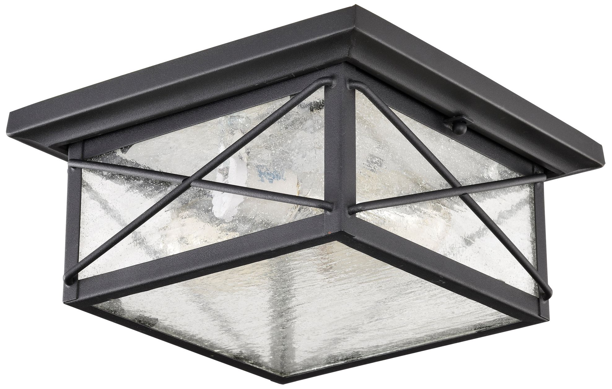 Wingate; 2 light; Outdoor Flush Fixture with Clear Seed Glass
