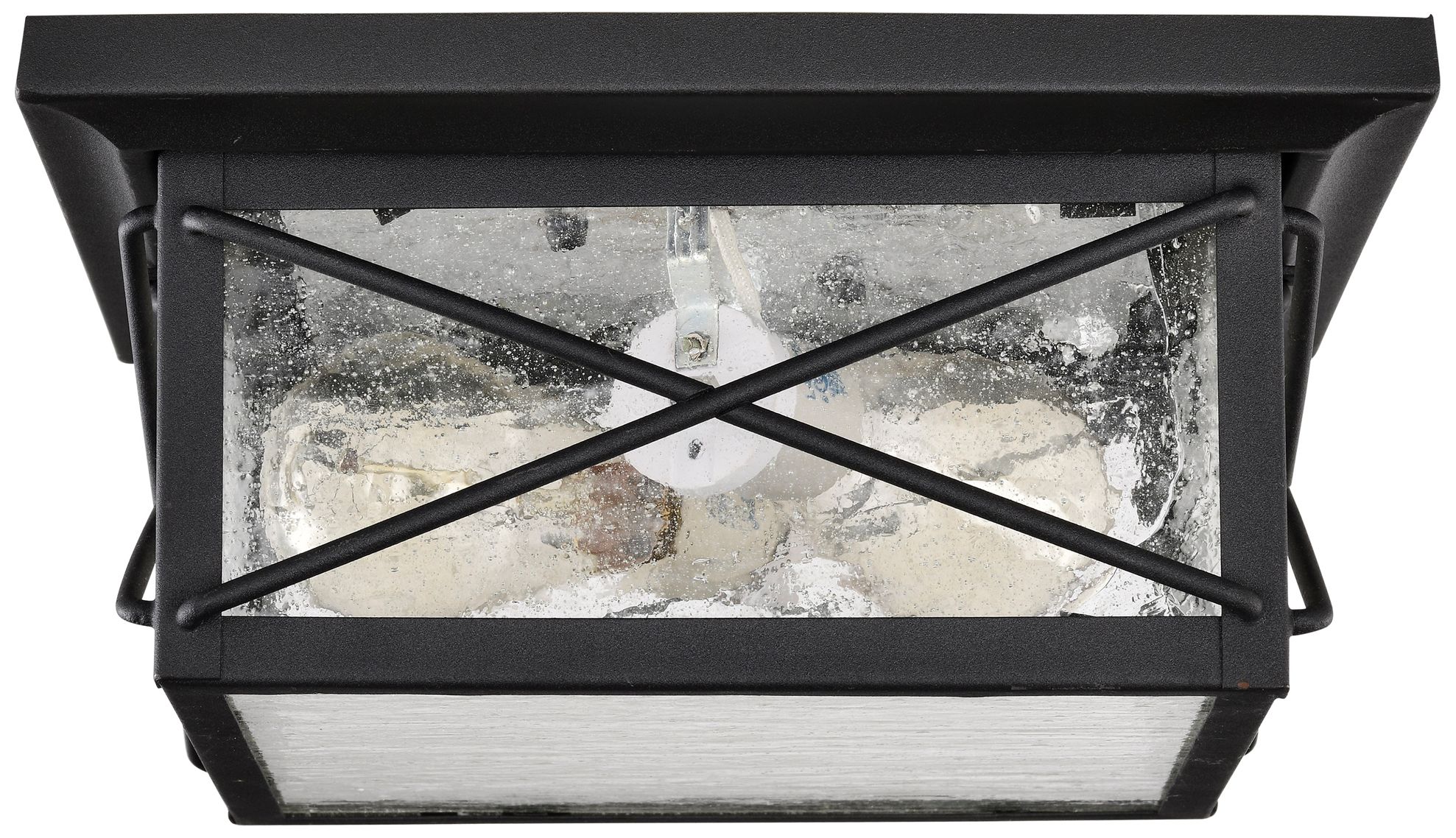 Wingate; 2 light; Outdoor Flush Fixture with Clear Seed Glass