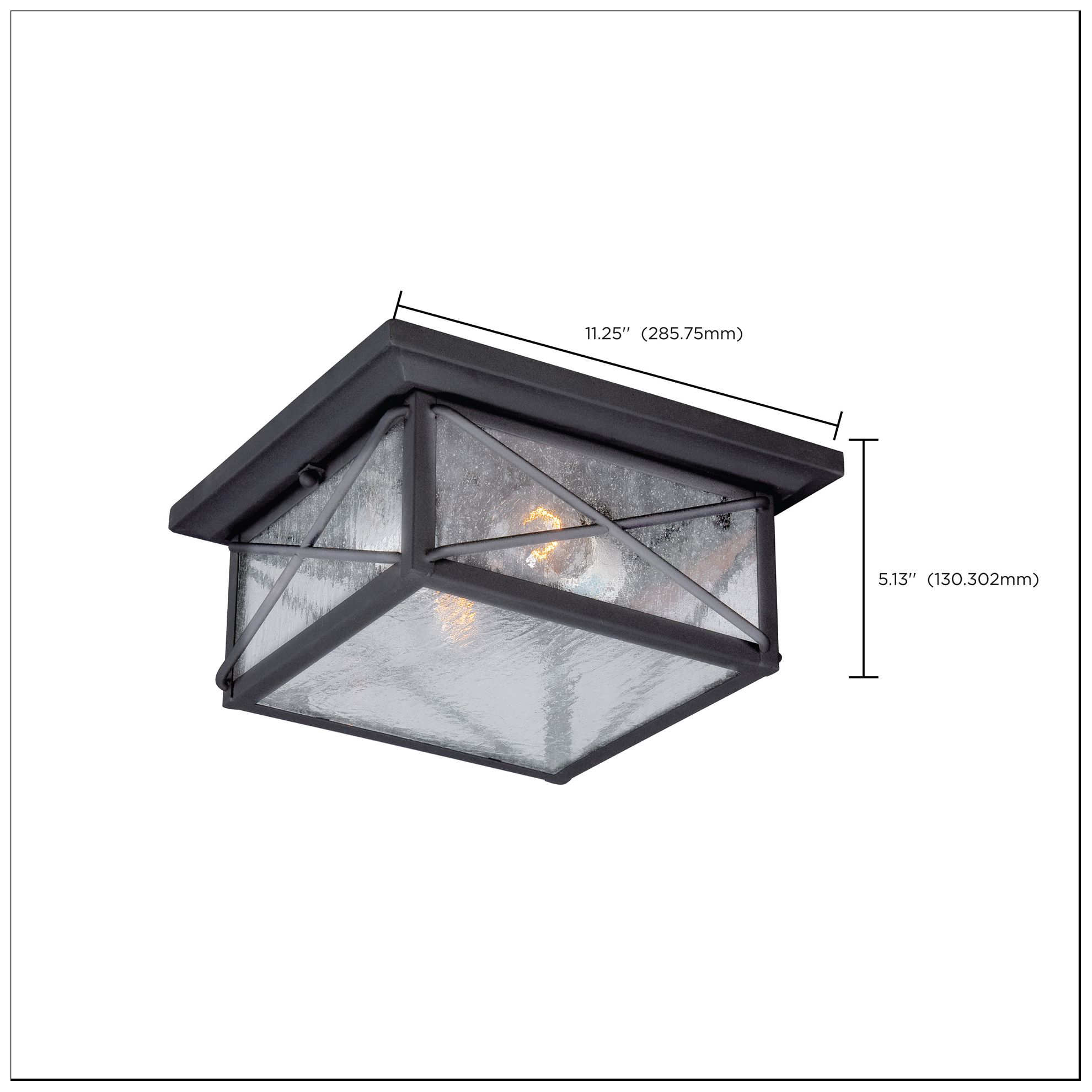 Wingate; 2 light; Outdoor Flush Fixture with Clear Seed Glass