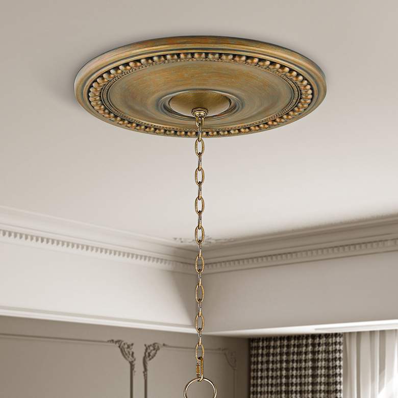 Image 3 Wingate 24" Wide Antique Gold Ceiling Medallion more views