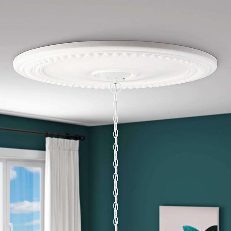 Image 1 Wingate 30" Wide White Polyurethane Round Ceiling Medallion