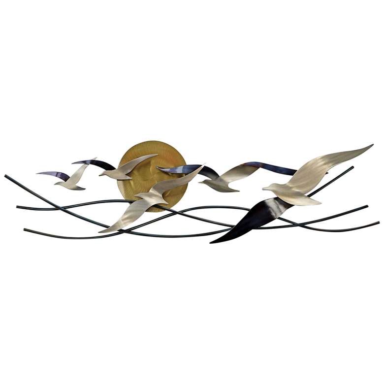 Image 2 Winged Surfers 47" Wide Indoor - Outdoor Metal Wall Art