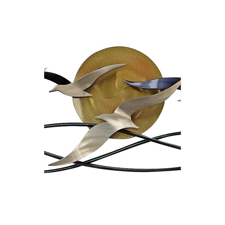 Image 3 Winged Surfers 47" Wide Indoor - Outdoor Metal Wall Art more views