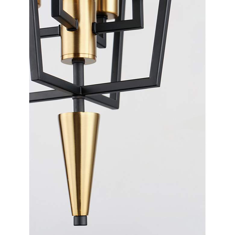Image 4 Wings 12" Wide Black and Satin Brass 4-Light Mini Pendant more views