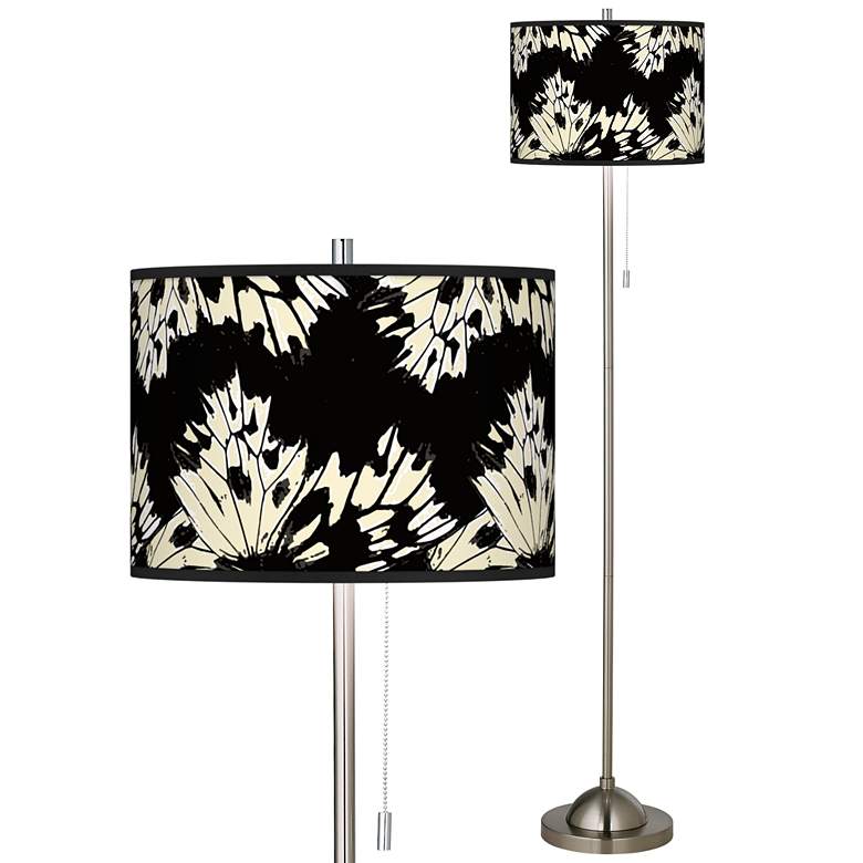 Image 1 Wings Brushed Nickel Pull Chain Floor Lamp