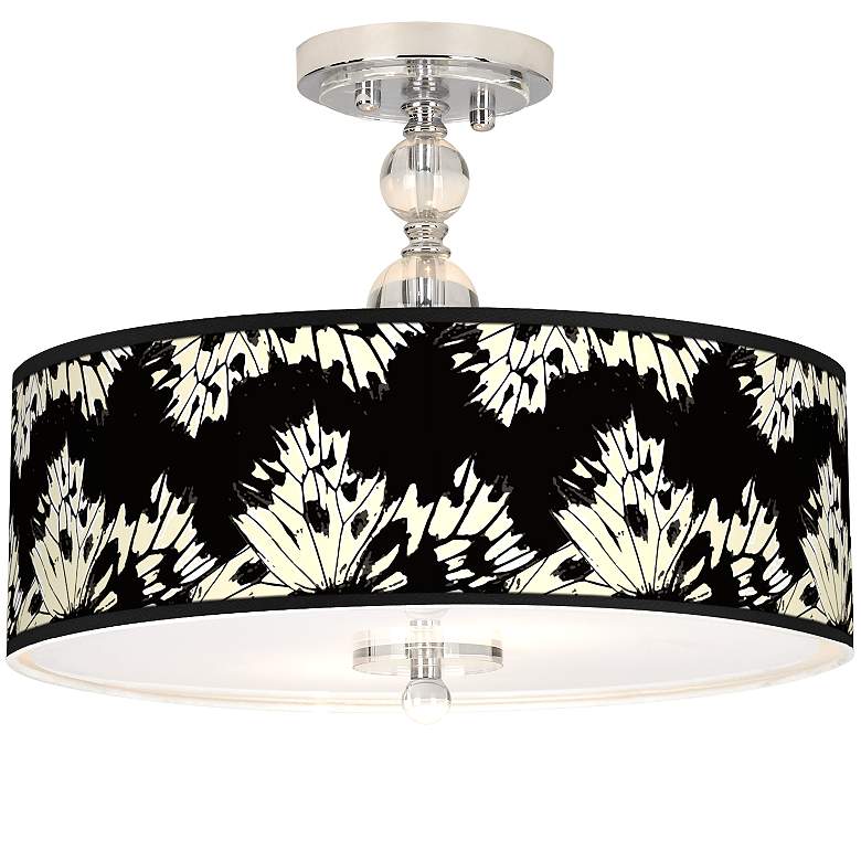 Image 1 Wings Giclee 16" Wide Semi-Flush Ceiling Light