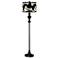Wings Giclee Glow Black Bronze Floor Lamp
