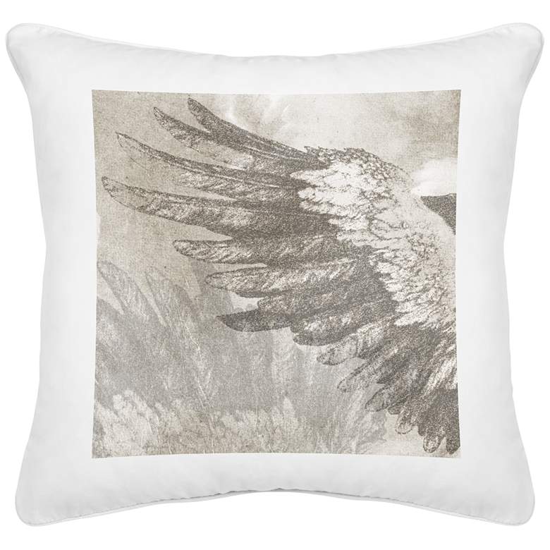 Image 1 Wings Left White Canvas 18 inch Square Decorative Pillow