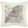 Wings Right Cream Canvas 18" Square Pillow