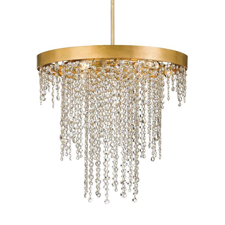 Image 5 Winham 24" Wide Antique Gold and Crystal 6-Light Chandelier more views