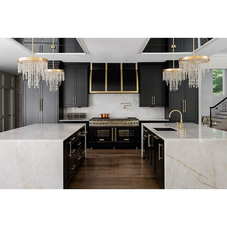 Image 6 Winham 24" Wide Antique Gold and Crystal 6-Light Chandelier more views
