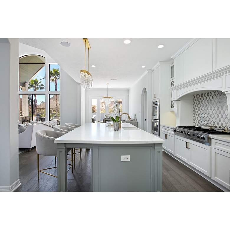 Image 5 Winham 36"W Gold and Crystal Kitchen Island Light Chandelier more views