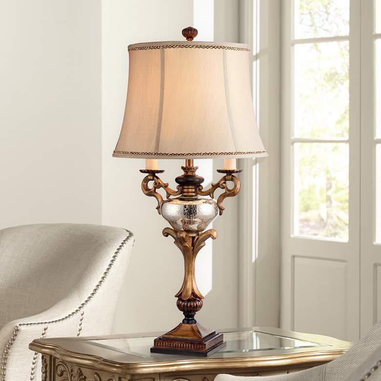Image 1 Winifred Faux Twin Candelabra Table Lamp