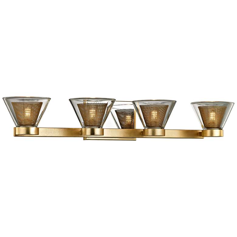 Image 1 Wink 27 1/2"W Gold Leaf and Chrome 4-Light LED Bath Light