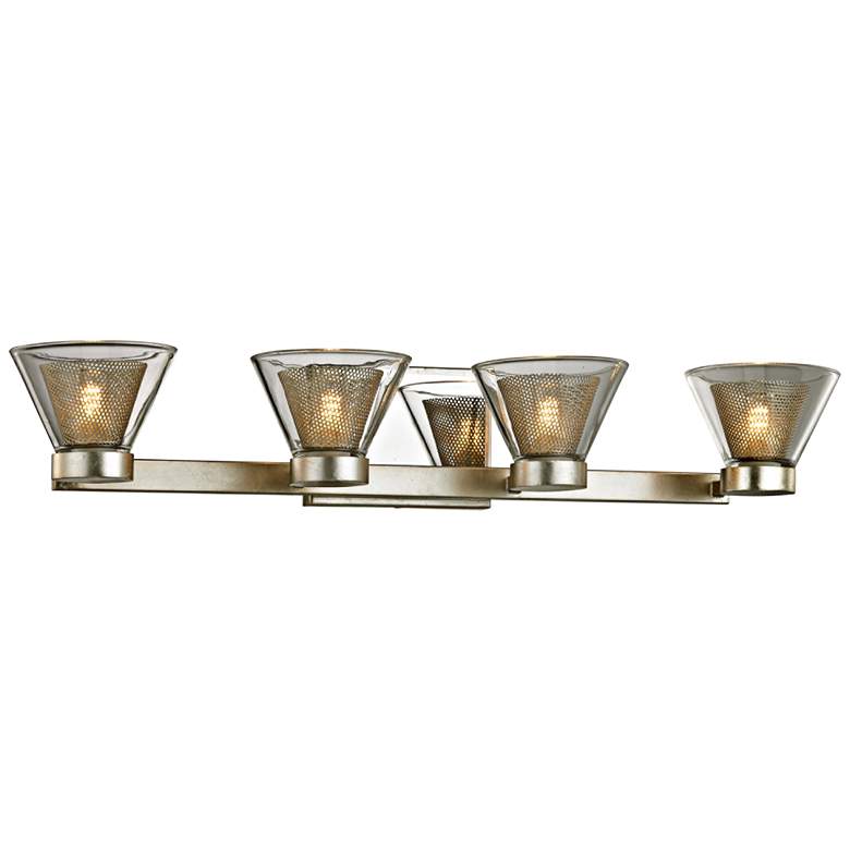 Image 1 Wink 27 1/2"W Silver Leaf and Chrome 4-Light LED Bath Light