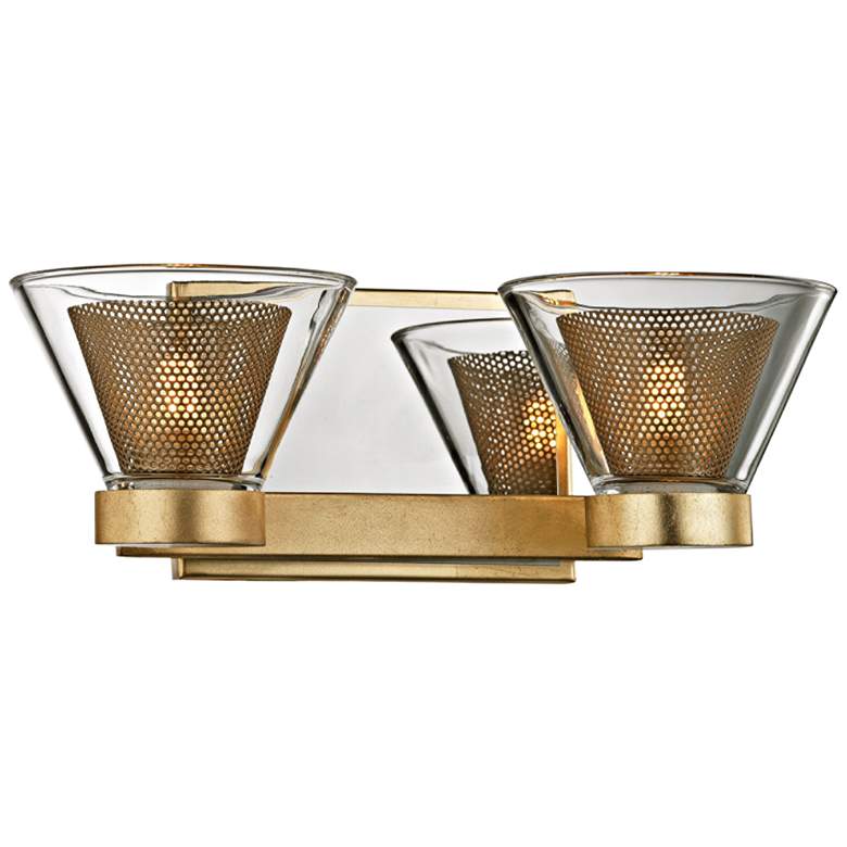 Image 1 Wink 4 1/2 inchH Gold Leaf and Chrome 2-Light LED Wall Sconce