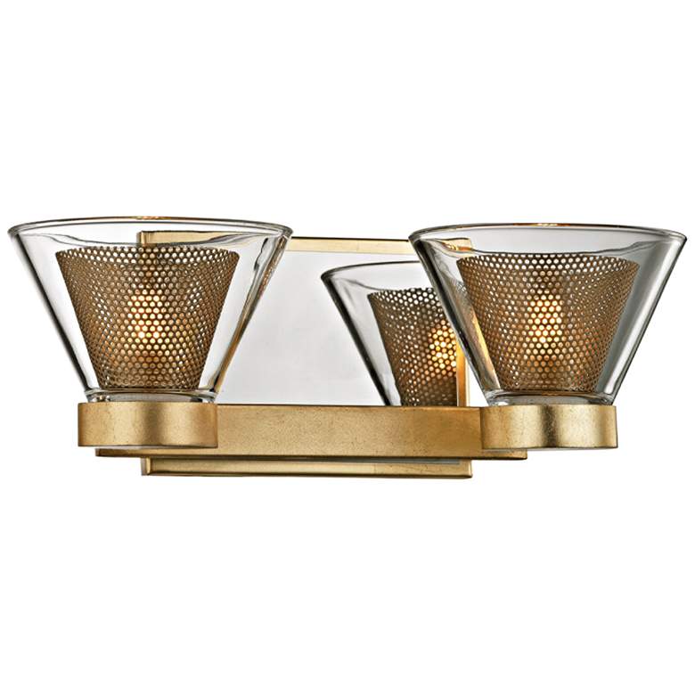 Image 1 Wink 4 1/2"H Gold Leaf and Chrome 2-Light LED Wall Sconce